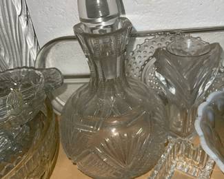 Huge collection of assorted decanters & more