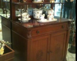 Antique display w/ storage + drawer