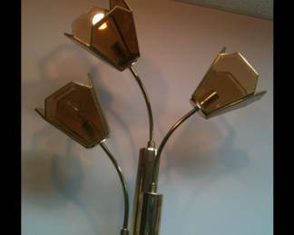 Mid-Century Deco amber globes table lamp