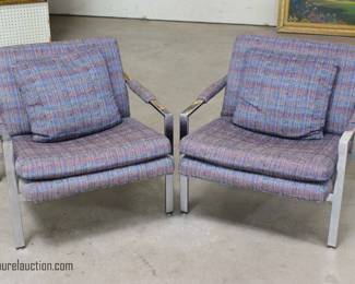 Pair of Chrome Modern Chairs By: Milo Baughman