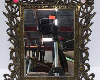 Jeweled brass mirror By: Bradley and Hubbard