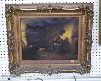 Oil on Canvas Victorian Portrait in Gilt Frame