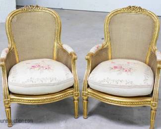 Pair of Antique Gilt Framed French Side Chairs