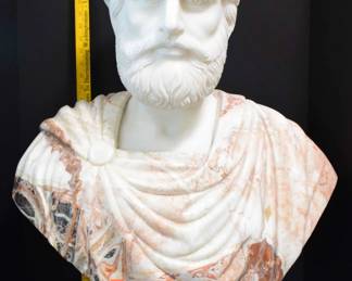 Life Size Carved Marble Bust of a Roman Statesman 