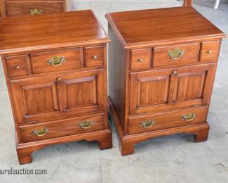Pair of Cherry Nightstands By: Henkel Harris 