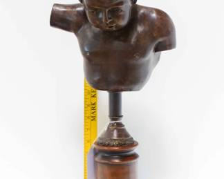 Bronze Bust on Walnut Stand