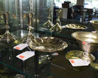 Large Selection of Sterling Silver Bowls, Plates, Shakers, Trays, etc.