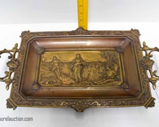 19th Century Bronze Tray - Marked: B.D.