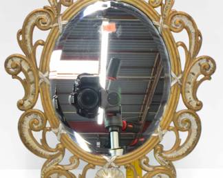 Victorian Brass Mirror By: Pittsburgh Lighting and Brass Co.