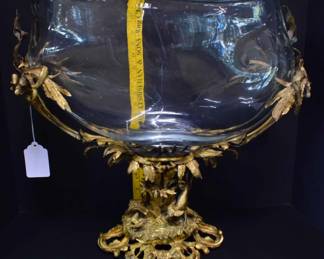 19th Century Bronze Center Bowl with Hunt Scene