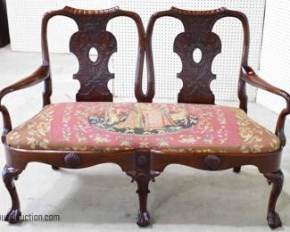 Chippendale Period English Carved Mahogany Settee
