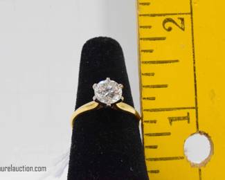 Large Diamond and 18k Gold Ring