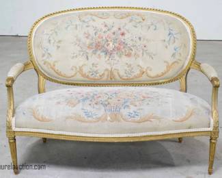 Early French Gilt Framed and Needle Point Settee