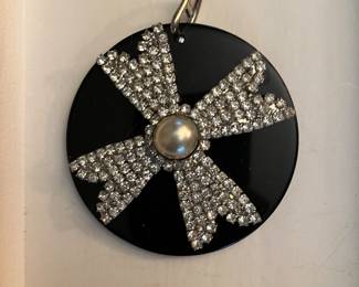 vintage rhinestone and lucite pendant
