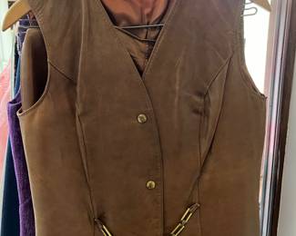 vintage suede vest and skirt