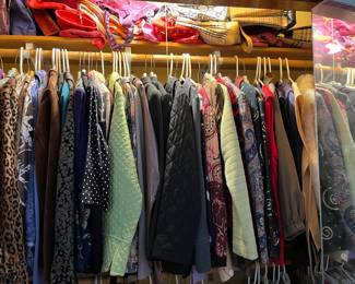 closets full of women's clothes, jackets