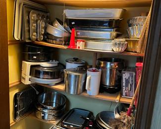 The most kitchen items we’ve ever had - pots, pans, bakeware, specialty bakeware like tart pans, spring form pans, every size of cake pan…