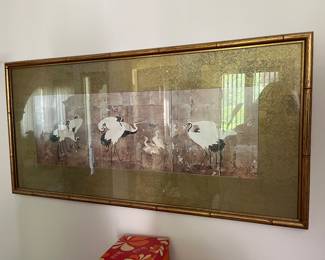 vintage framed silk