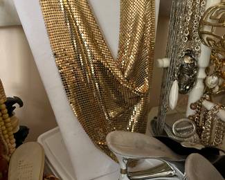 vintage Whiting and Davis chain mail handkerchief necklace / collar