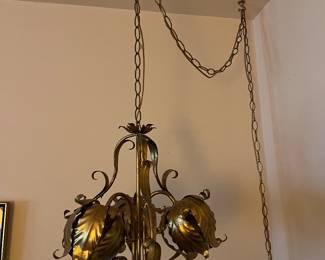 vintage brass swag pendant lamp