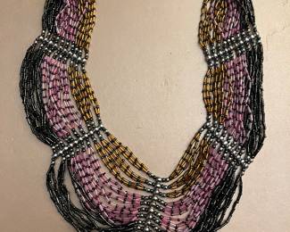 vintage beaded statement necklace