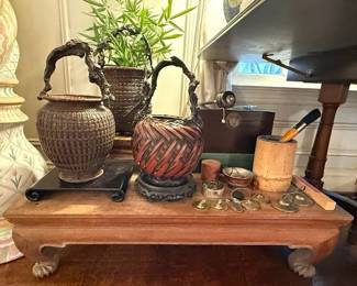 Antique Ikebana baskets with original tags