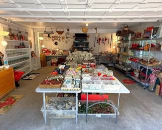 We’ve turned the entire garage into a “Haute Couture Vintage Seasonal” area.  You can’t imagine the things we pulled from the “never found basement” in Highland Park.  Multi-generational seasonal items that you will never see again.  The newer things were purchased at Nicholson-Hardie in Dallas….the best plant and gift shop in Texas!  @NicholsonHardie.com