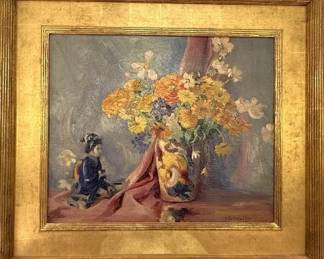 L.D. Wells oil on board.  This painting is perfect in every way.  The frame is contemporary and the Orientalist subject is timeless.