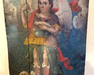 Antique Retablo on tin