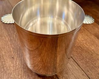 Christofle wine bucket with shell handles