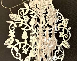 Vintage Sterling 3-D Christmas ornaments