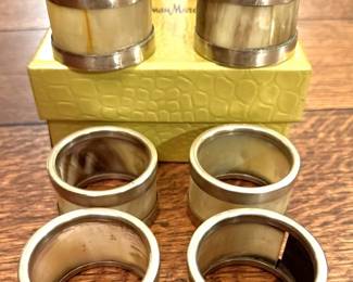 Neiman Marcus horn napkin rings - Many in the original box