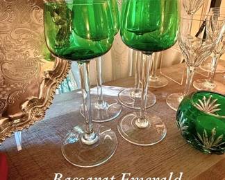 Baccarat emerald wine glasses
