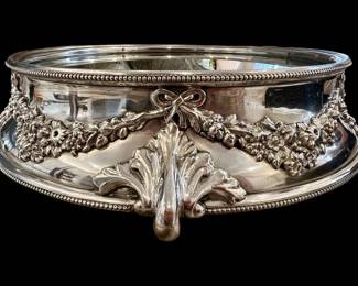 Very large silver plateau table centerpiece