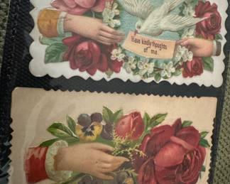 Over 100 antique calling cards