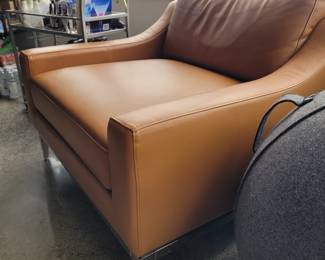 Leather and chrome armchair