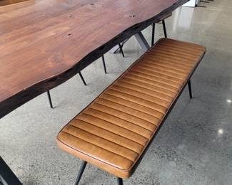 Leather top bench