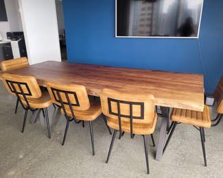 Handcrafted natural wood dining table - easily sits 8