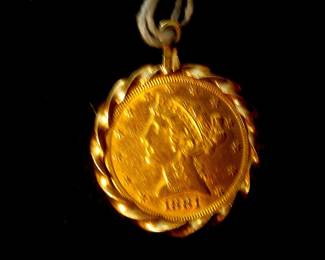 1881 5 dollar gold coin