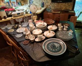 Antique glass and china