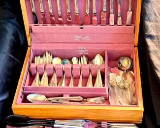 98 piece set Heirloom sterling silver, Desert Rose pattern.