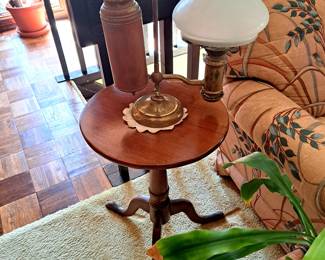 Antique candle stand and lamp
