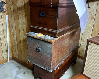 Three antique blanket chests