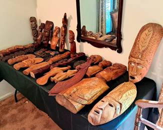 Easter Island and other carved statues