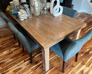 Emerald Home expanding dining table with six chairs by Jason Furniture Co.