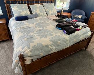 King-size “Tommy Bahama” bed by Magnussen. Includes mattress and box spring.