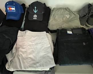 Men’s clothing, including jeans, sweatshirts, shorts, and more. Brands include Jackson, Mavi, Bonobos, PFG, Gerry, Ohio, The Scotch Company, Calvin Klein, and others.
