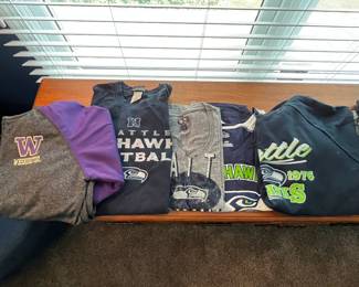 Seattle Seahawks shirts/sweatshirts.