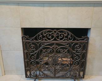 IRON ORNATE FIREPLACE DECORATIVE SCREEN