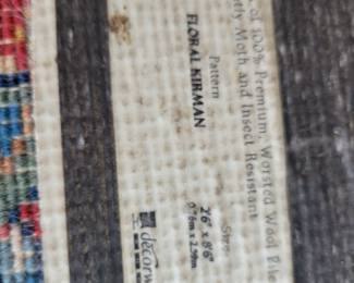 KARASTAN WOOL KIRMAN 4'3" X 6' BEAUTIFUL AREA RUG WITH MATCHING RUGS OF VARIOUS SIZES $50 TO $200 APPROX 5 MATCHING